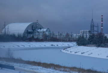 The Chernobyl nuclear reactor complex in Pripyat, Ukraine.