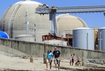 The defunct San Onofre nuclear power plant near San Clemente, California
