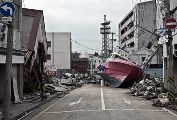Damage from the earthquake and tsunami.