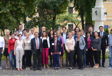 Some of the original Ukrainian alumni from the Draper Hills Summer Fellowship gather in Kyiv in 2013.