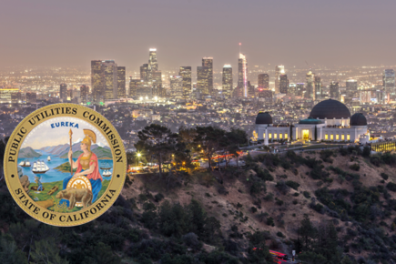 LA skyline with CPUC logo