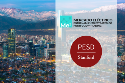 PESD and Me3 logos over Santiago skyline