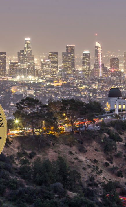 LA skyline with CPUC logo