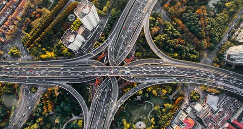 Aerial photography of concrete roads