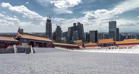 Ancient and modern buildings in Beijing
