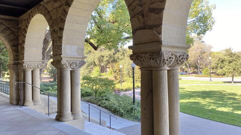 sandstone arches of a building
