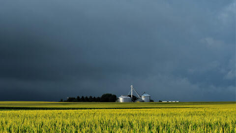 Rural Iowa after heavy storms rolled through stock photo
