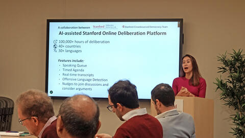 Alice Siu presented her research during a CDDRL seminar on January 30, 2025.