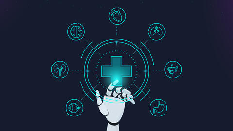 Illustration of scary AI in health care