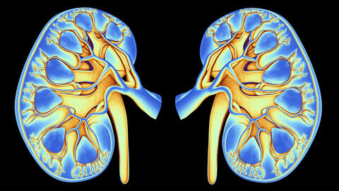 An artistic illustration of human kidneys