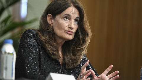 Elizabeth Economy speaks during a Fireside Chat.