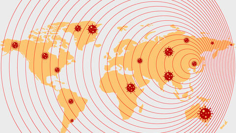 Illustration of global health and viruses