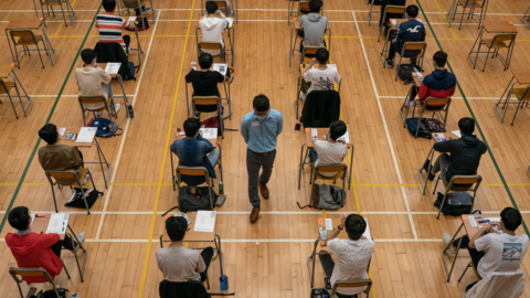 Students in China participate in the National College Entrance Exam