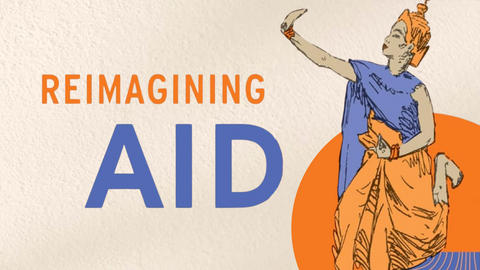 A close-up of the cover of Reimagining Aid by Mary-Collier Wilks