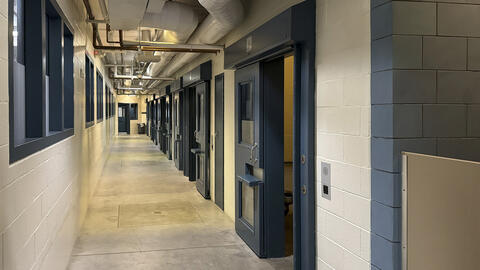 A photograph of prison walkway