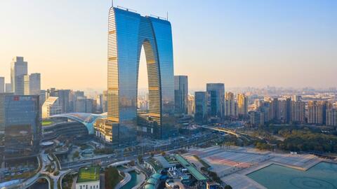 Urban architecture of Suzhou Industrial Park. China.