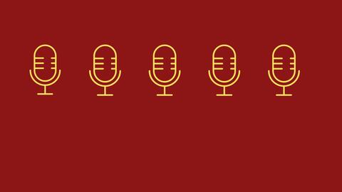 illustration of small microphones for podcast