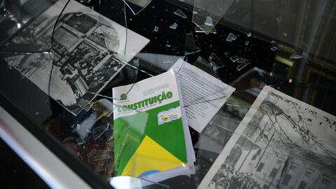 Property damage to the National Congress building, invaded January 8, 2023, by Bolsonaro supporters.