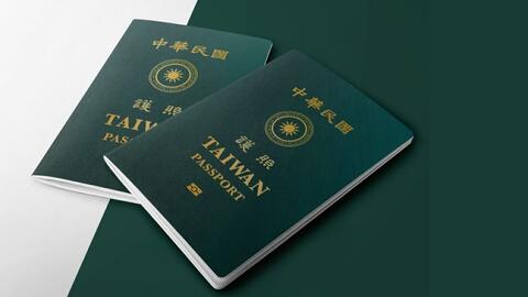 Two Taiwan passport booklets.