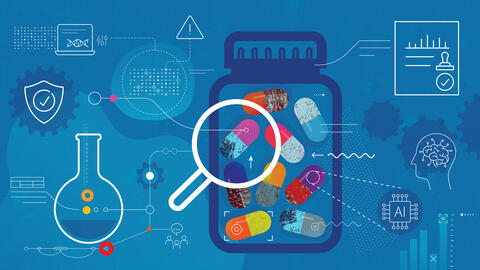 An illustration of health-care items