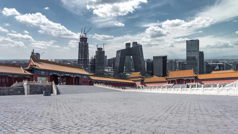 Ancient and modern buildings in Beijing