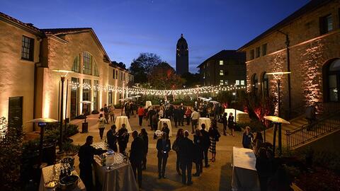 Encina Hall Courtyard at night