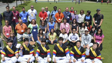 Teachers attending a Korean Culture event at Stanford