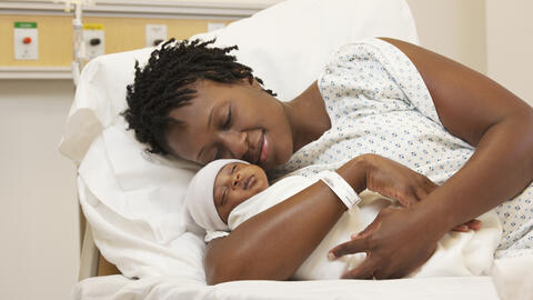 Black Mother & Infant in Hospital