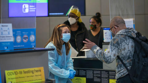 COVID-19 testing station at LAX
