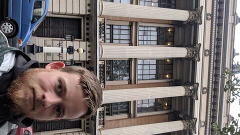 jonas mueller gastell in front of archive