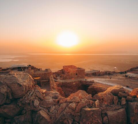 Masada (Israel) at sunset