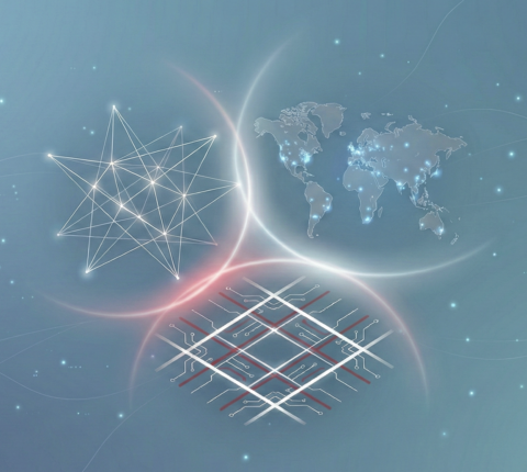 confluence of technology and governance abstract representation