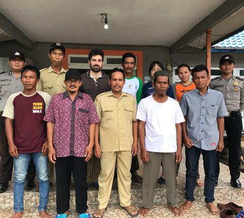 Research team members meet with community leaders from Teluk Nibung village in Kubu Raya, West Kalimantan, Indonesia