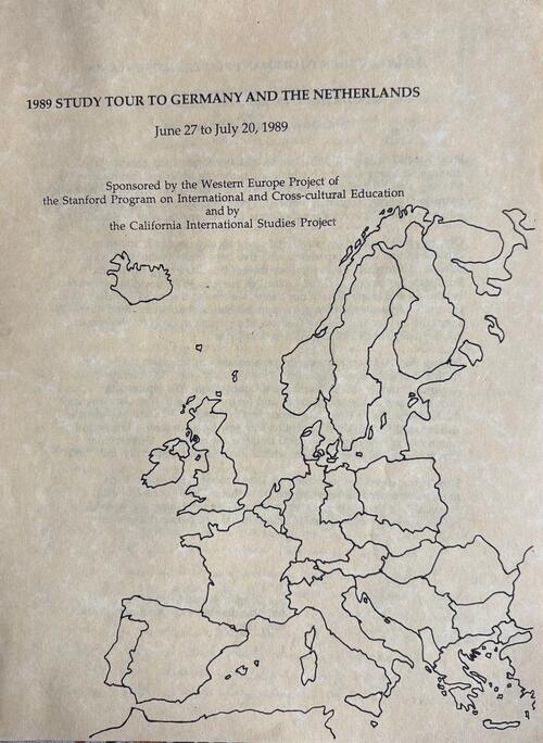 a front page of a study guide with a title and a map