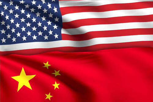 American and Chinese flags