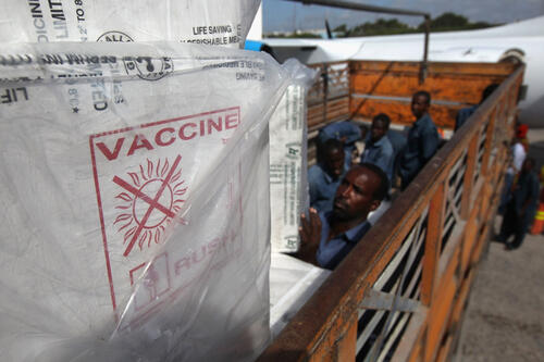 vaccines loaded truck