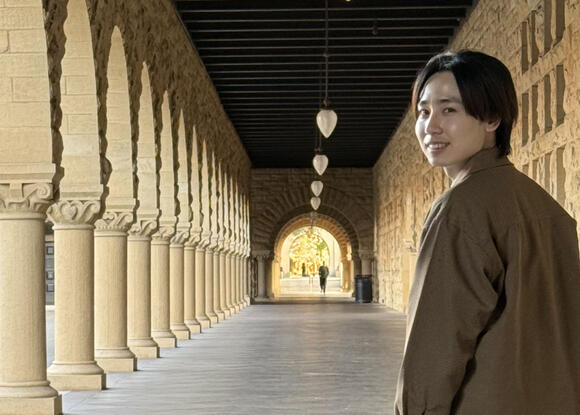 a person at a university campus