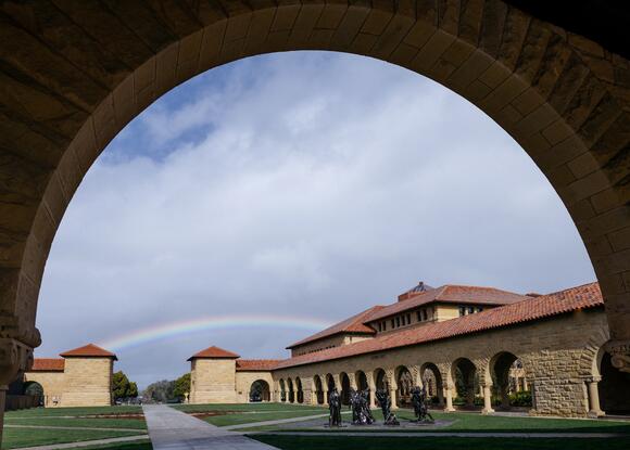 rainbow on stanford campus