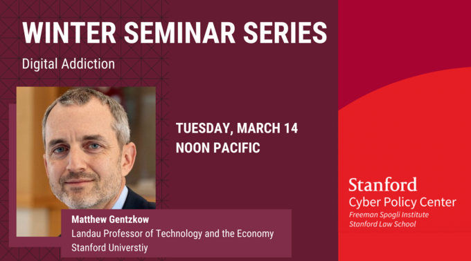 headshot matthew getnzkow with text reading Digital Addiction Tuesday March 14