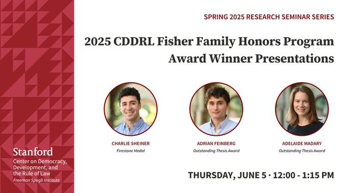 2025 CDDRL Fisher Family Honors Program Award Winner Presentations