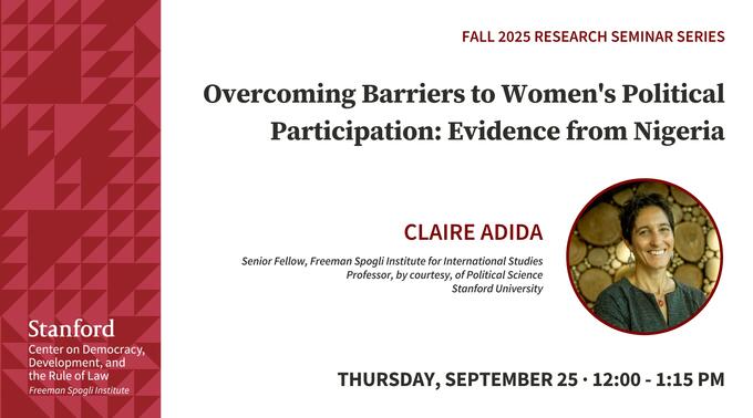 Claire Adida seminar 9/25/25