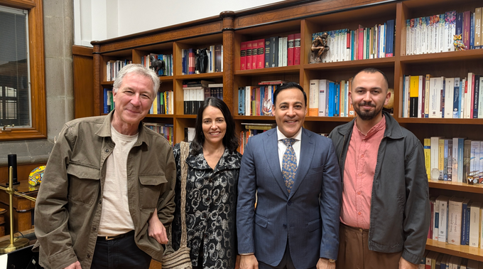 Dr. Alberto Díaz Cayeros, Dr. Beatriz Magaloni, Justice Giovanni Figueroa, and Mr. Kim Juarez at the Supreme Court