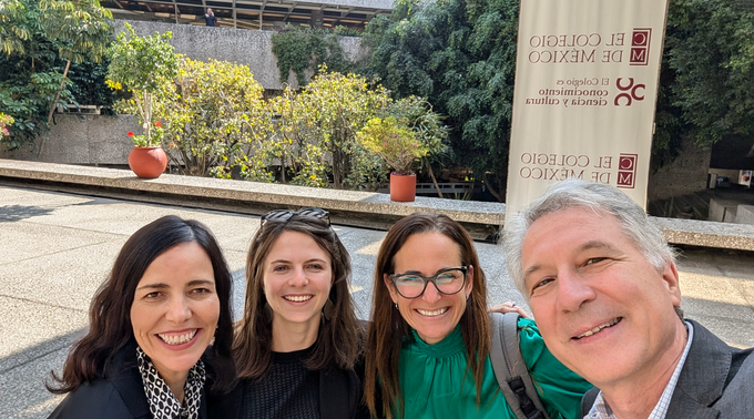 Dr. Beatriz Magaloni, Tara Hein (DAL research affiliate, PhD Candidate at Harvard, and CDDRL Fisher Family Honors Class of 2023), Tamara Taraciuk (Vice President for Democracy at the VélezReyes+ Philanthropic Platform), and Dr. Alberto Díaz-Cayeros at El Colegio de México.