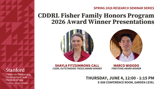CDDRL Honors Thesis Award Presentations