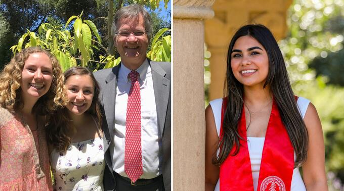 Left: Marin Callaway, Zoe Savellos, and Steve Stedman at CDDRL's 2018 Honors Luncheon. Right: Zoya Fasihuddin