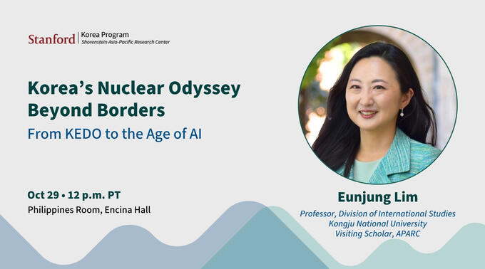Korea's Nuclear Odyssey -October 29 at 12 p.m. PT with Eunjung Lim