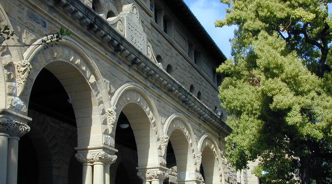 Front entrance to Encina Hall, Stanford