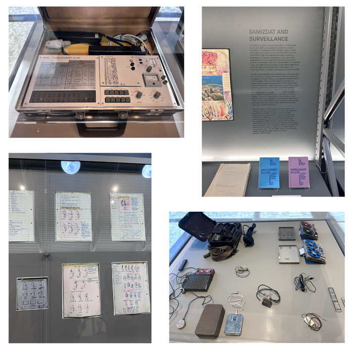 Photo collag eof four images depicting various surveillance equipment