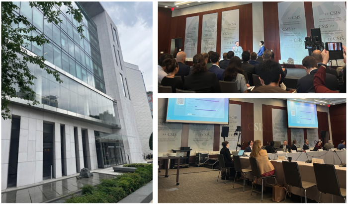 Photo collage of Zaveta at CSIS in DC