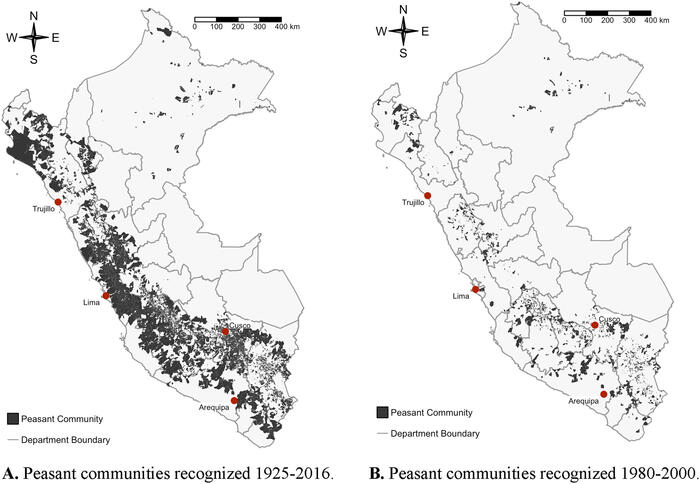 Figure 1. Recognized indigenous communities across Peru.